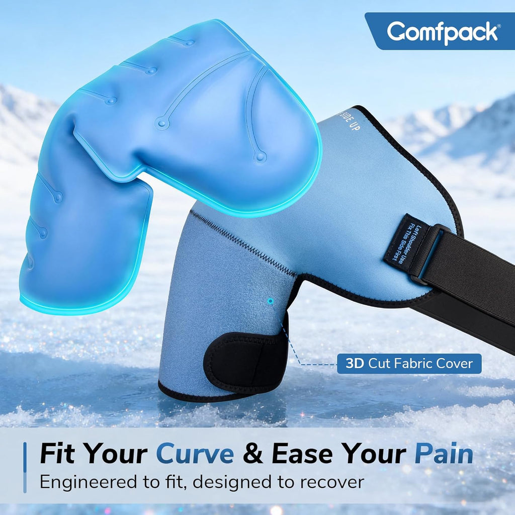 Comfpack Shoulder Ice Pack Wrap with Gel Cold Compression Sleeve for Rotator Cuff

