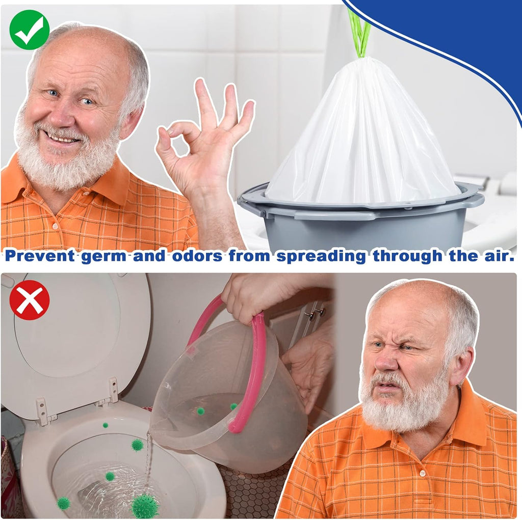 Kovevo Commode Liners with Absorbent Pads, Portable Toilet Liners for Bucket

