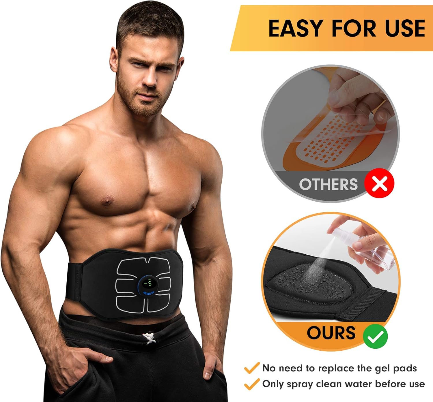MarCoolTrip ABS Stimulator Abdominal Toning Belt Portable Ab Machine Workout

