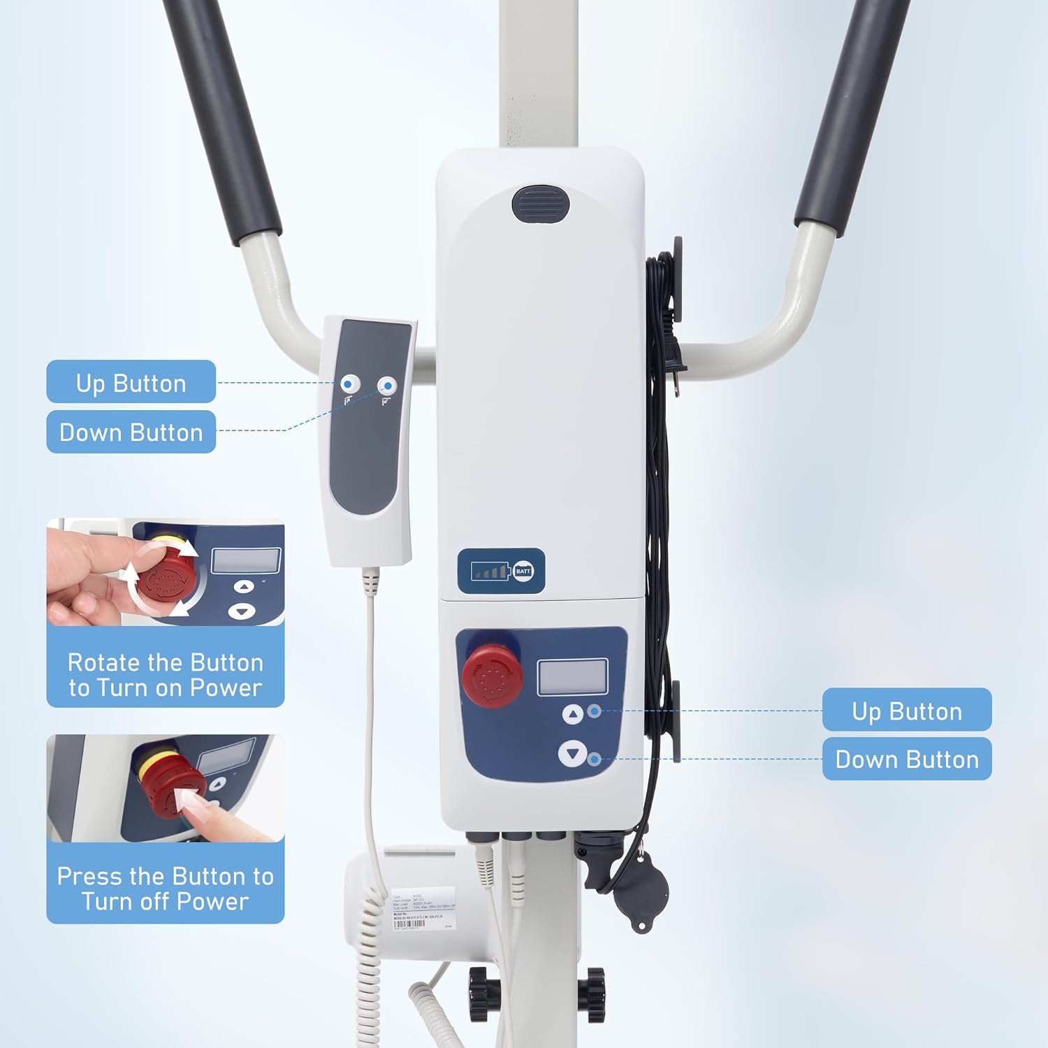 Careboda Electric Patient Lift Transfer Chair with Sling, 510 lb Capacity

