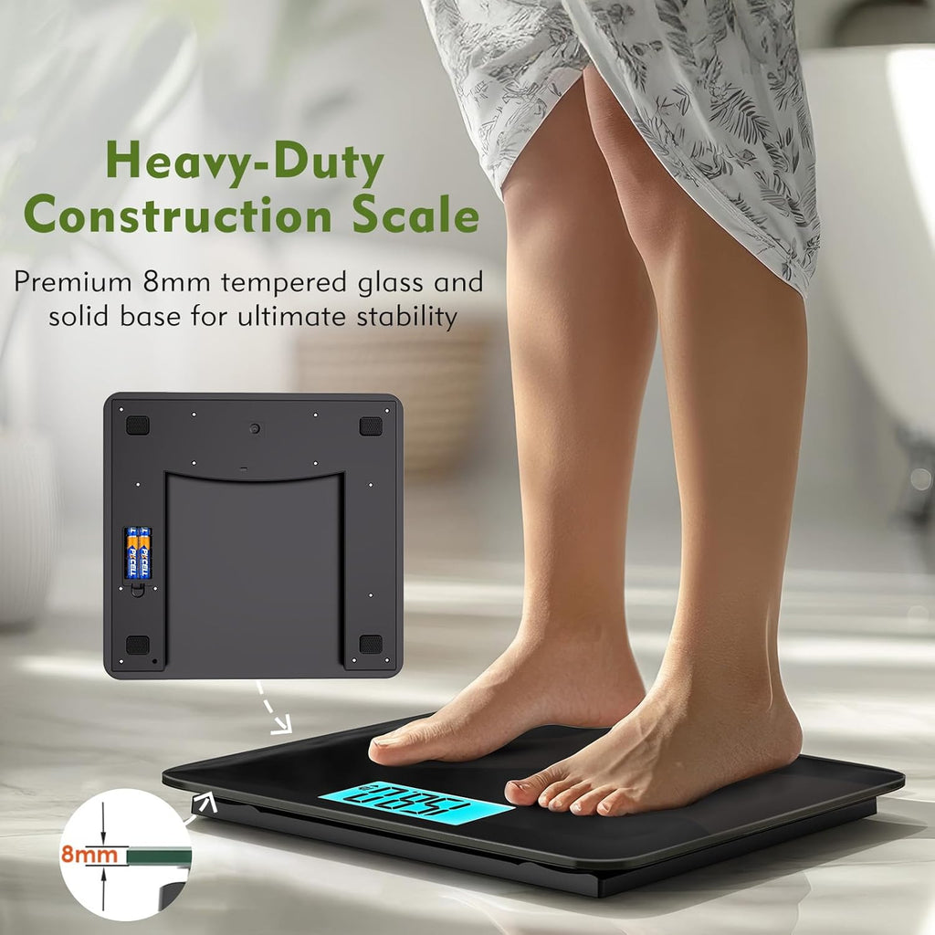 ZOETOUCH 560 lb Digital Bathroom Scale with Wide Tempered Glass Platform

