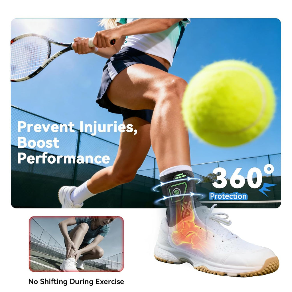 SOLOEVER Ankle Brace for Sprains, Adjustable Lace-Up Stabilizer with Side Support

