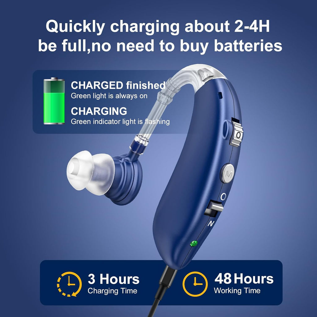 LIGINN Rechargeable Hearing Aid Amplifier for Seniors with Noise Cancelling

