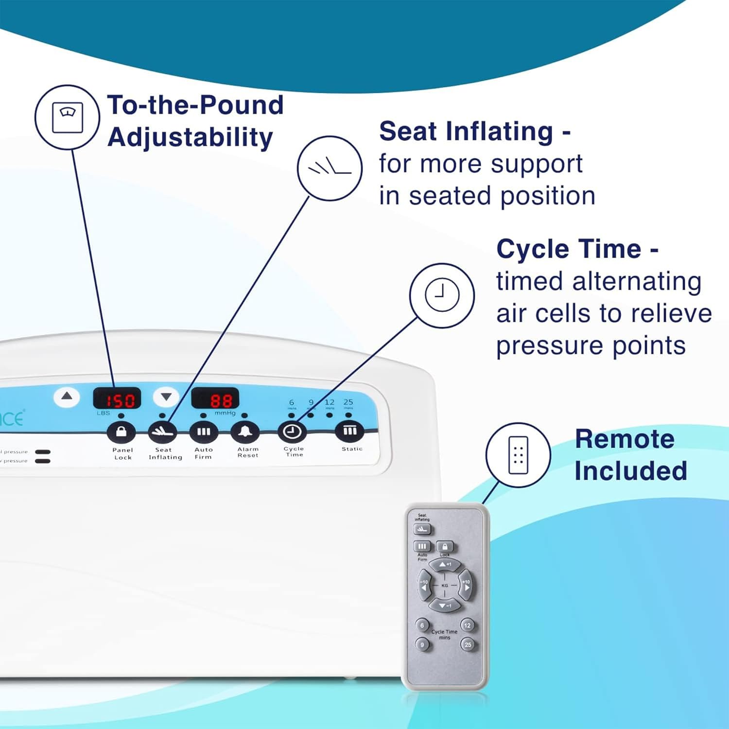 MedVance Low Air Loss Mattress Replacement System with Alarm, 8 Inch Digital

