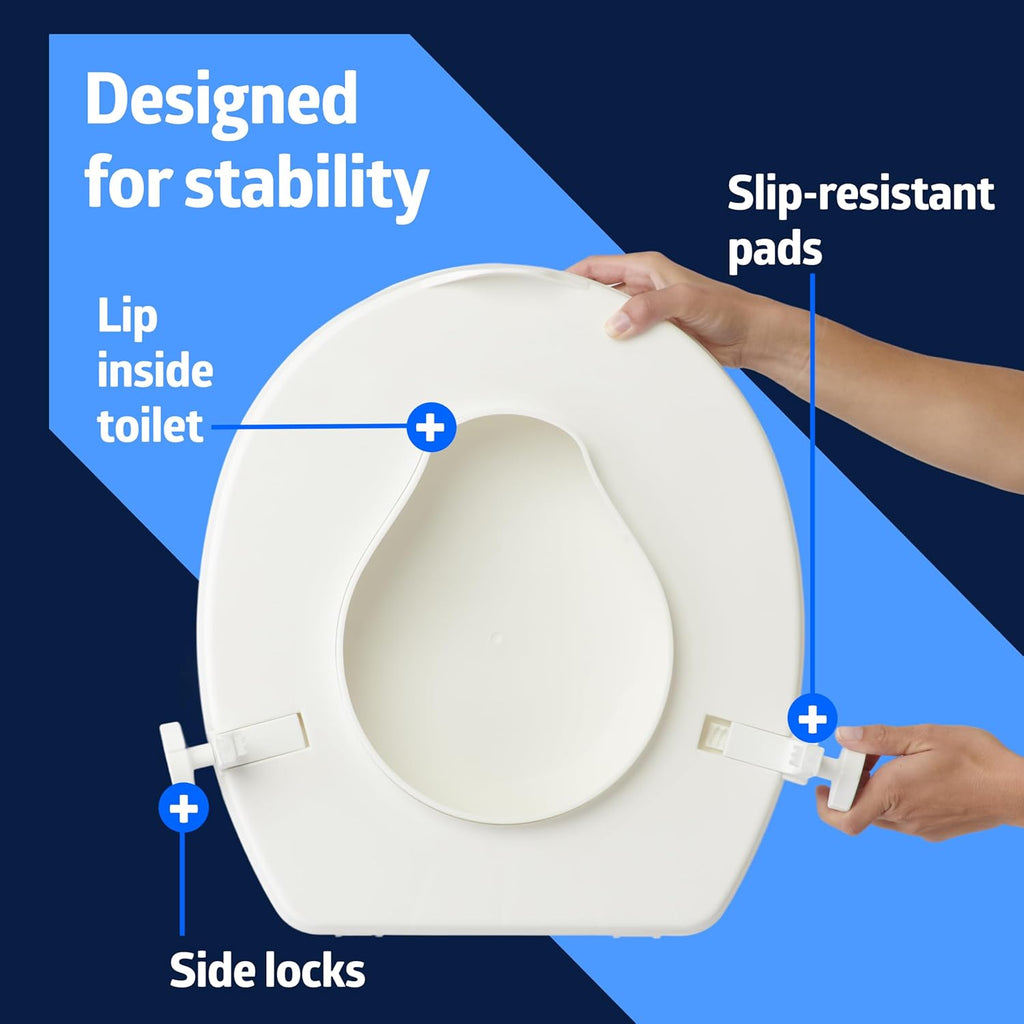 Medline 2 in Universal Locking Toilet Seat Riser with Lid

