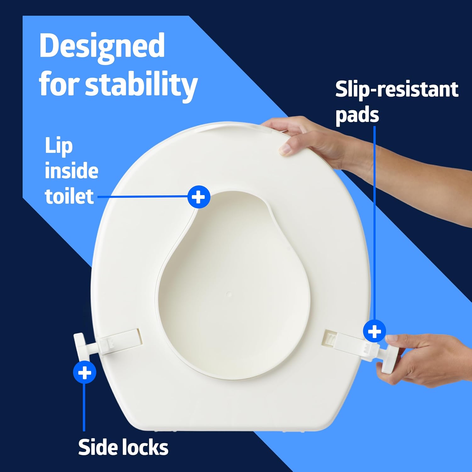 Medline 2 in Universal Locking Toilet Seat Riser with Lid

