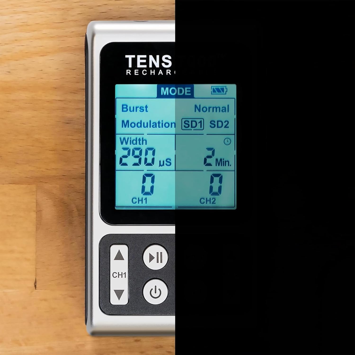 TENS 7000 Rechargeable TENS Unit Muscle Stimulator with Replacement Pads

