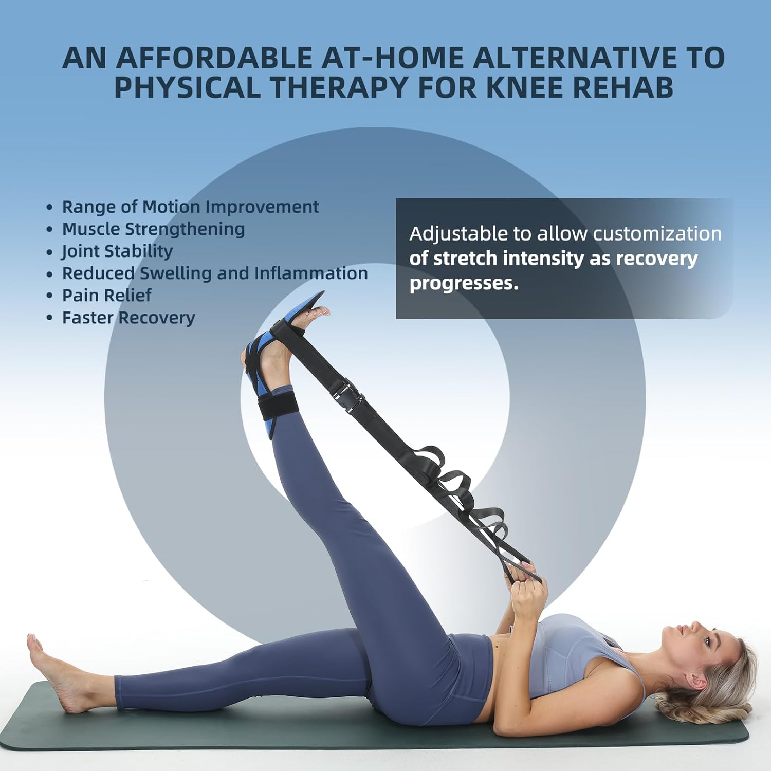 Knee Replacement Recovery Aids Kit for Physical Therapy: Knee Stretcher and Exerciser

