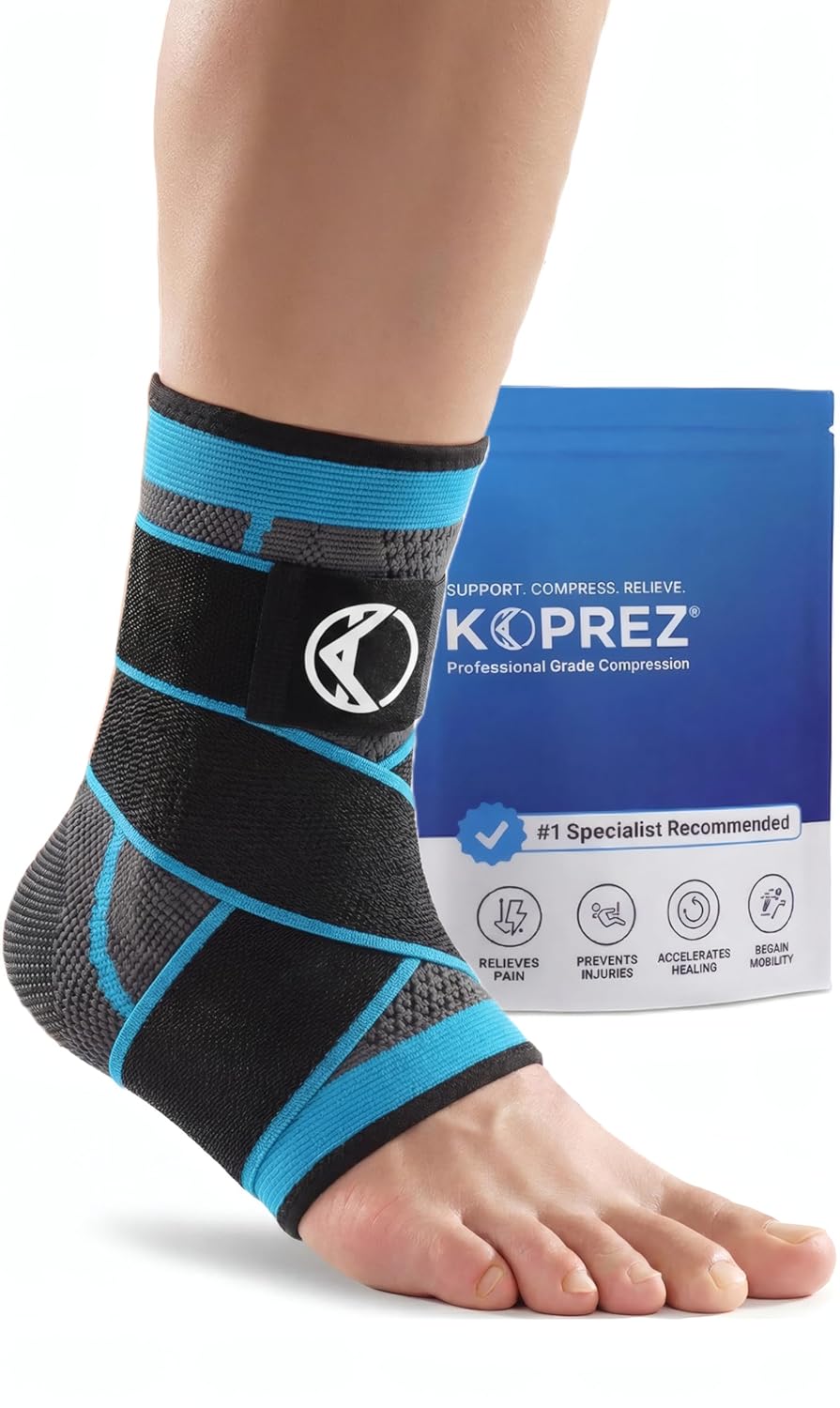 Koprez Plantar Fasciitis Sleeve with Ankle Compression Support, Breathable Brace

