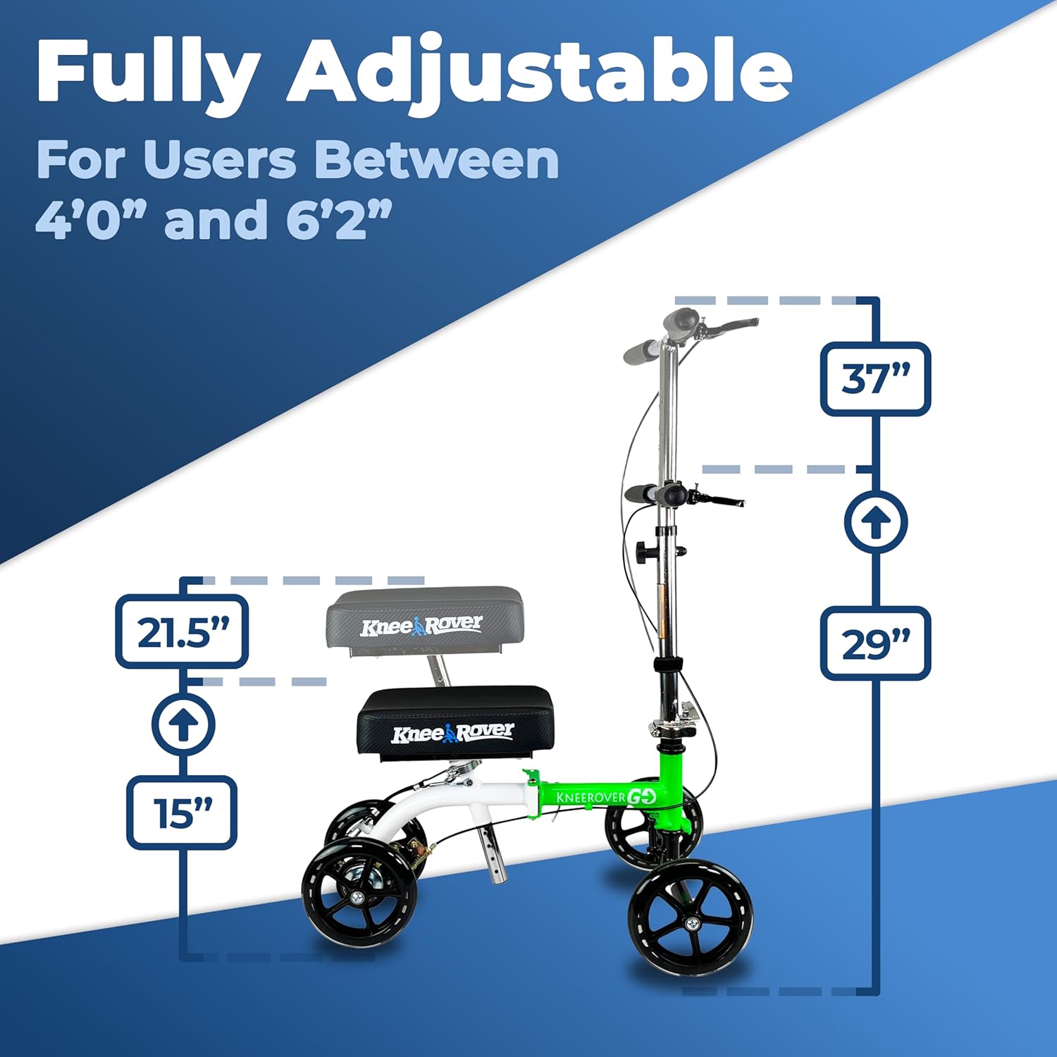 KneeRover GO Knee Scooter Knee Walker Crutch Alternative, Compact Portable


