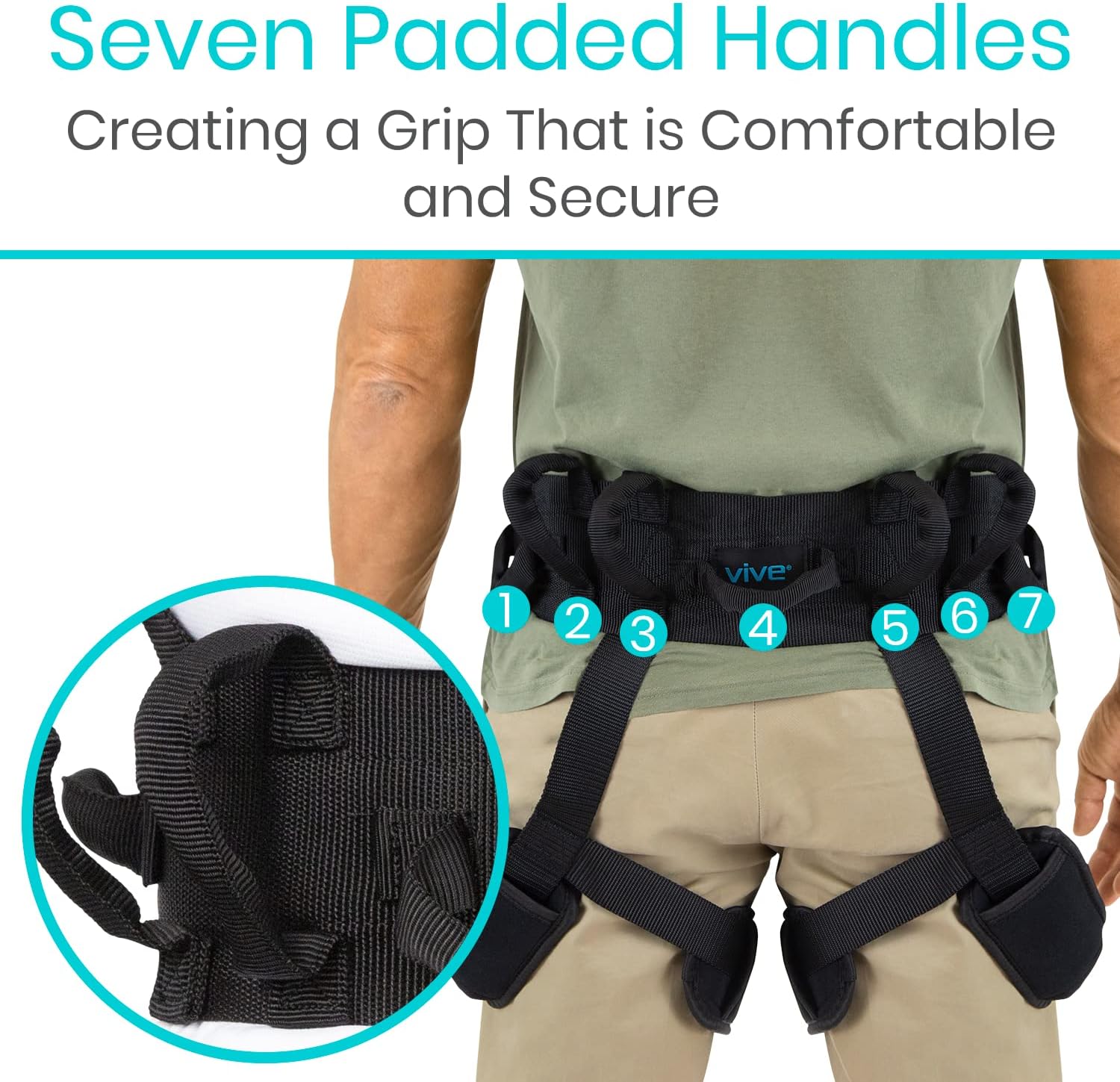 Vive Gait Mobility Assist Strap Handles for Bed to Wheelchair Patient Lifts

