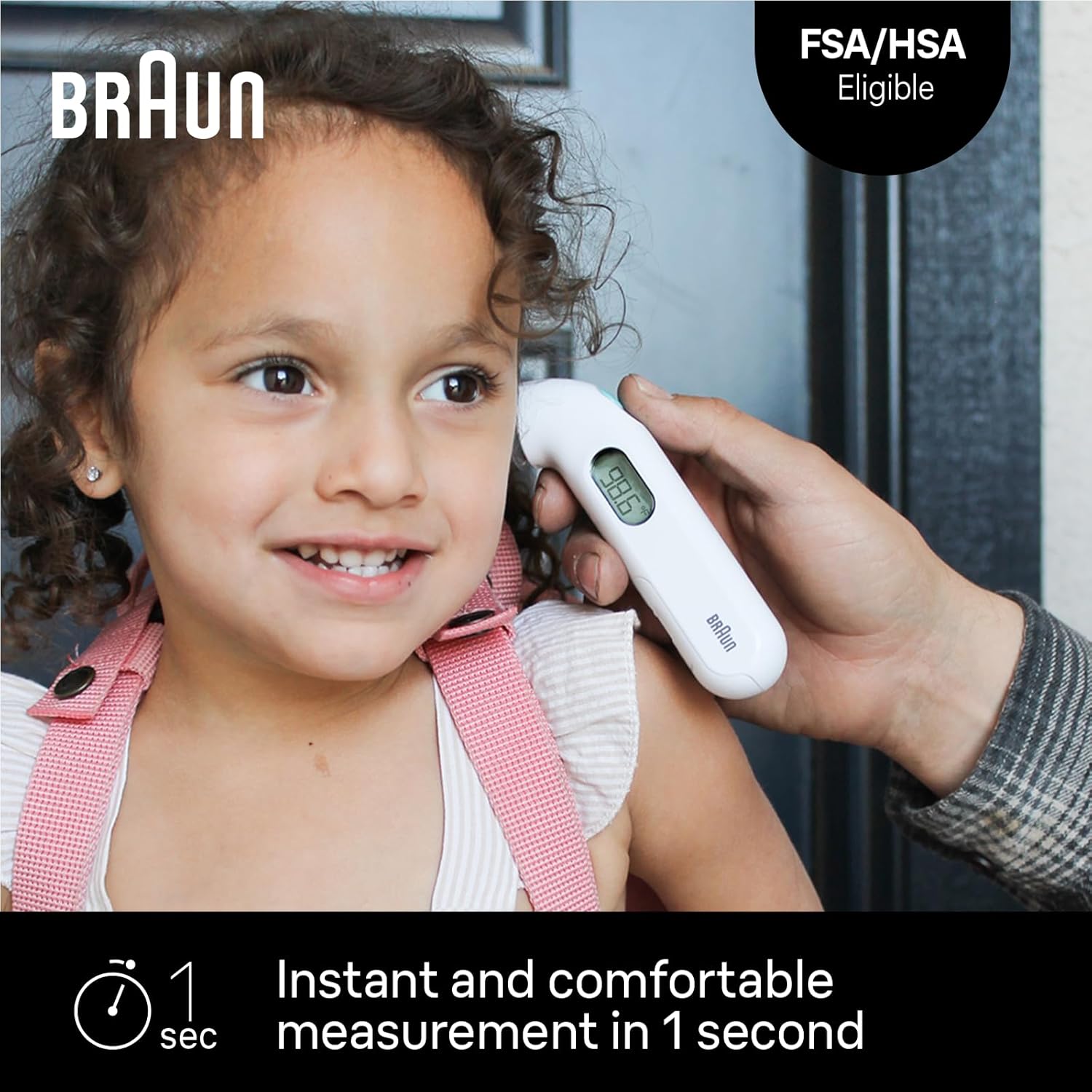 Braun ThermoScan 3 Ear Thermometer, Fast 1-Second Fever Reading, Audio Indicator

