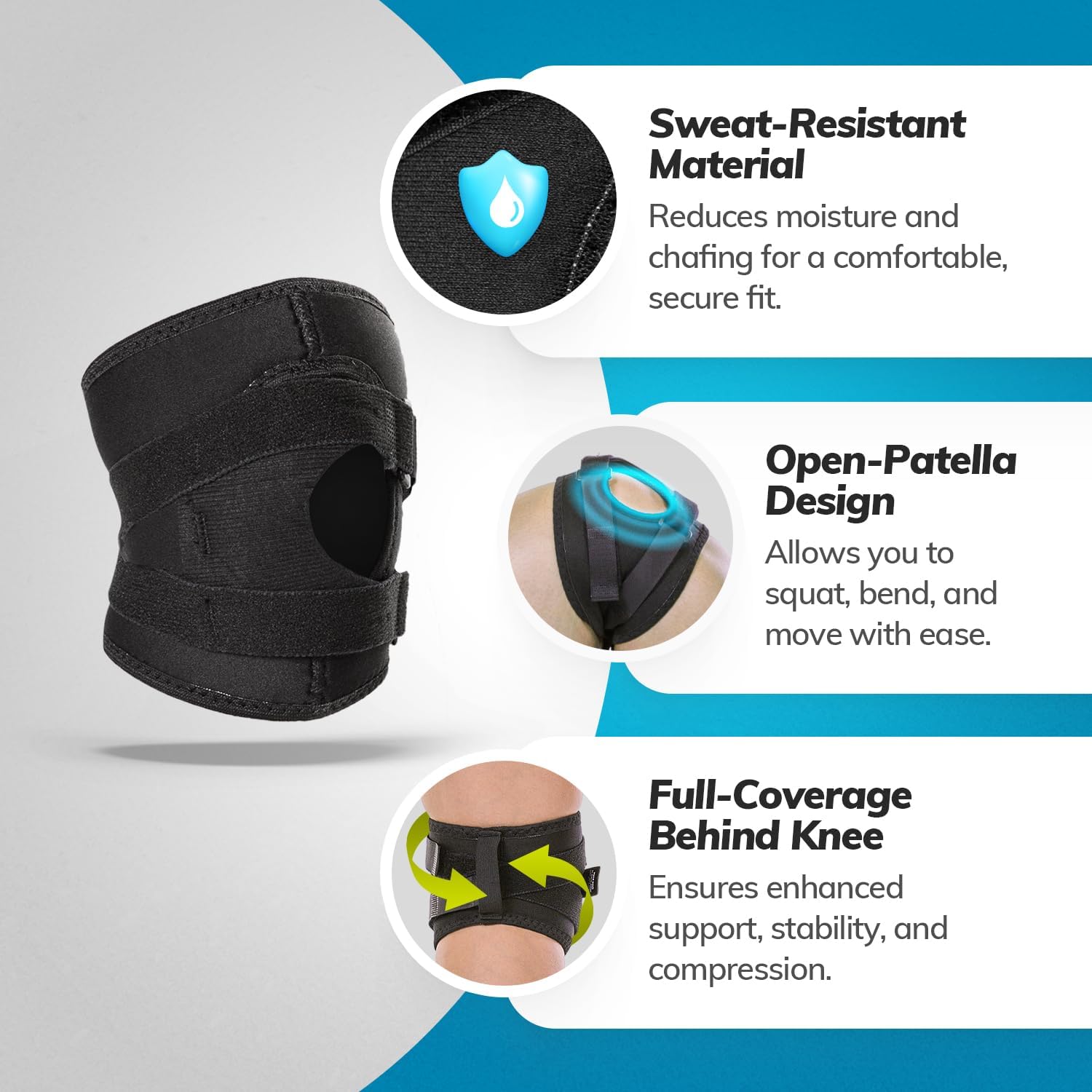 BraceAbility Patella Knee Brace Stabilizer for Kneecap Tracking, Pain Relief

