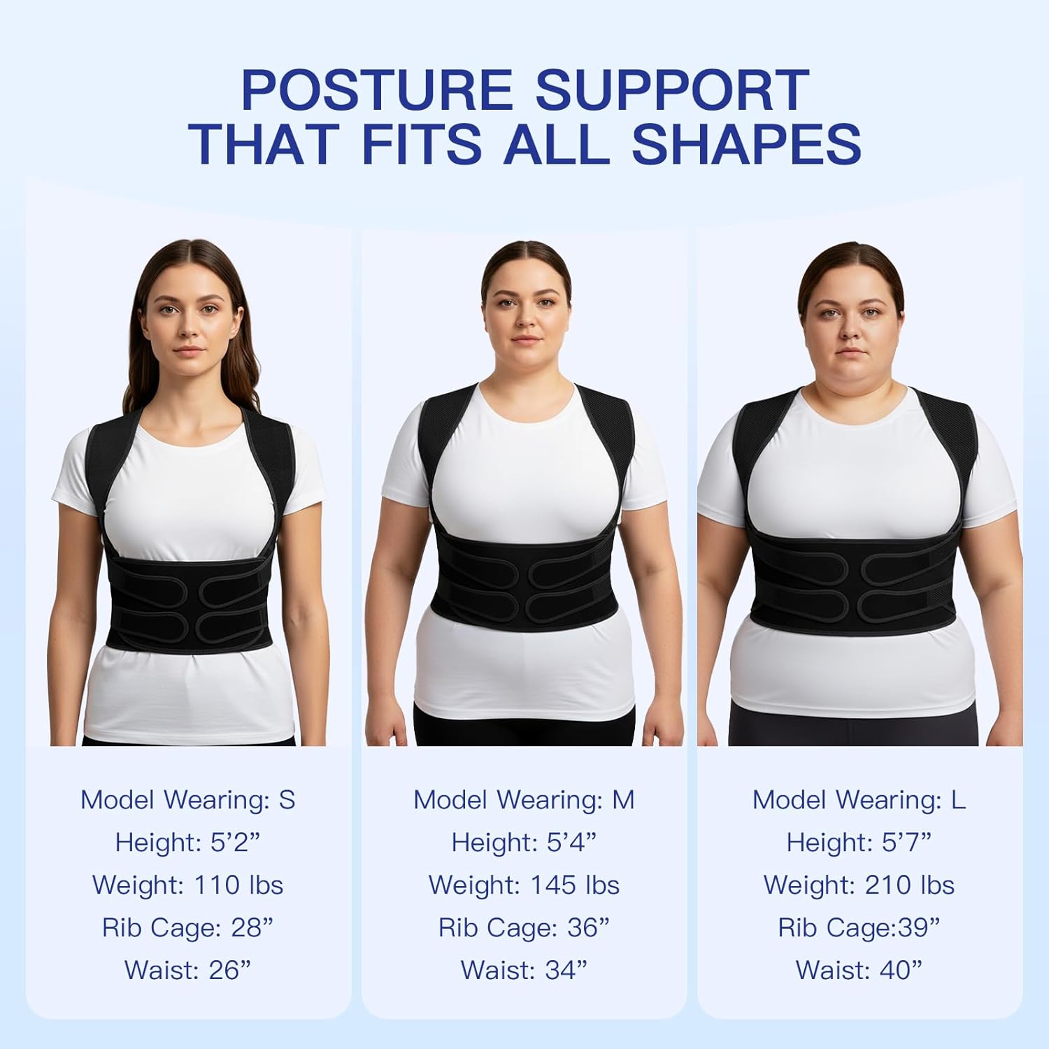 Posture Corrector for Men and Women Back Brace Straightener Adjustable Support Mesh


