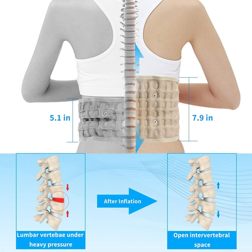 Decompression Back Belt Lumbar Support Air Traction Brace for Lower Back Pain

