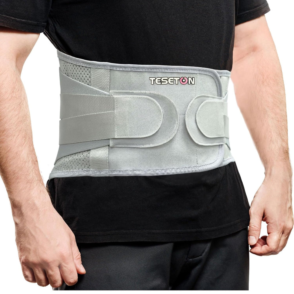 TESETON Lumbar Back Brace for Lower Back Pain, Adjustable Support Belt


