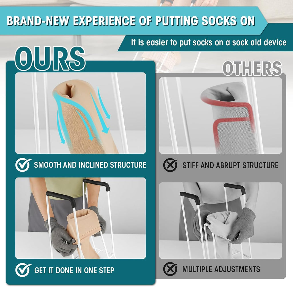 Zipcase Stocking Donner Sock Aid for Compression Stockings, under 18 in


