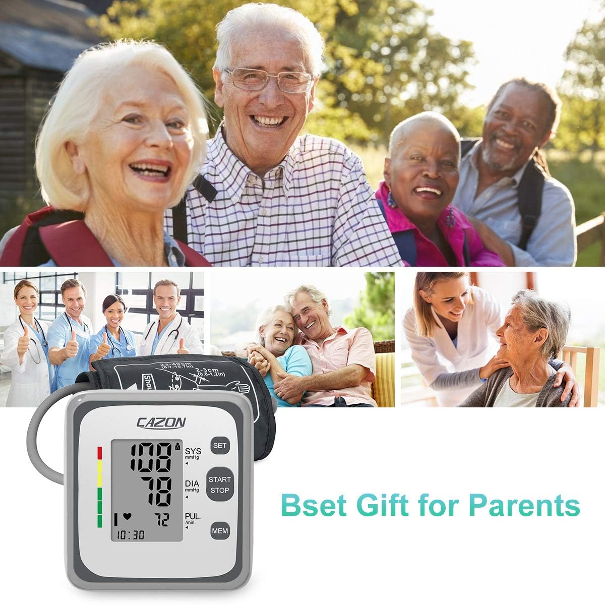 Upper Arm Blood Pressure Monitor with Pulse Rate, Irregular Heart Indicator

