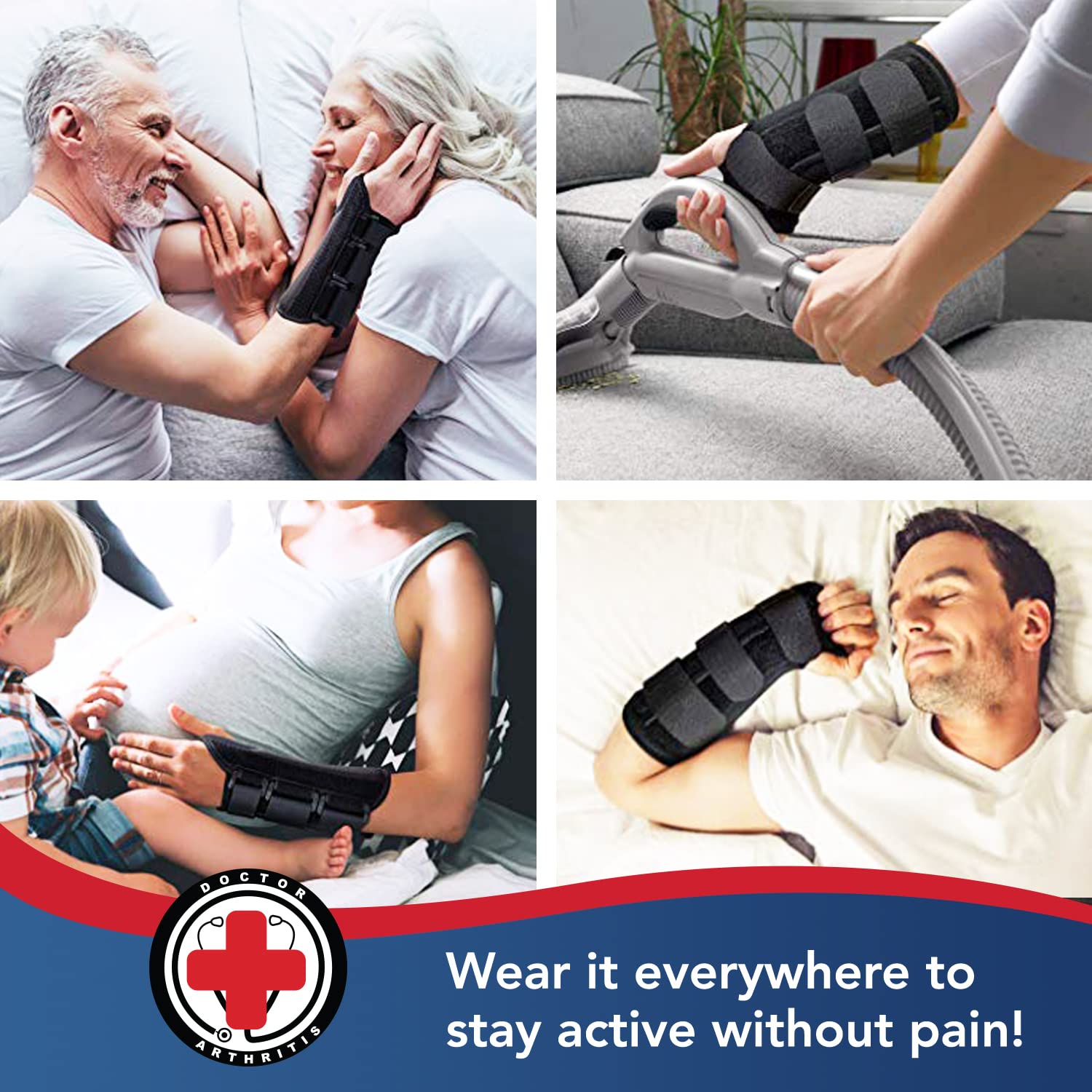 Doctor Developed Splint Support for Arthritis and Tendonitis with Adjustable Straps

