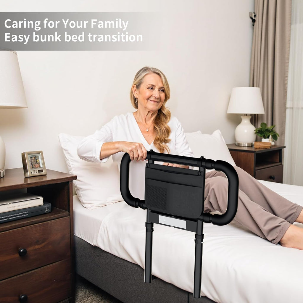 LIUQIBAX Bed Rails for Elderly Adults Safety Grab Bars Motion Sensor Light, 300 lb

