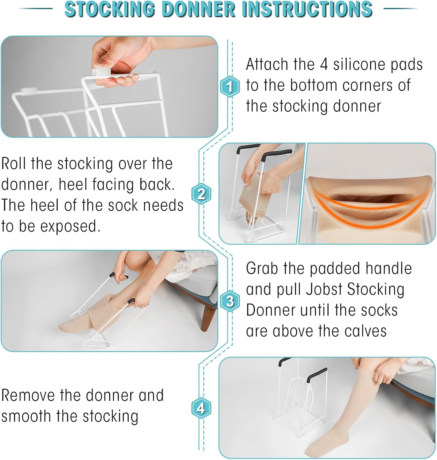 Zipcase Stocking Donner Sock Aid for Compression Stockings, under 18 in

