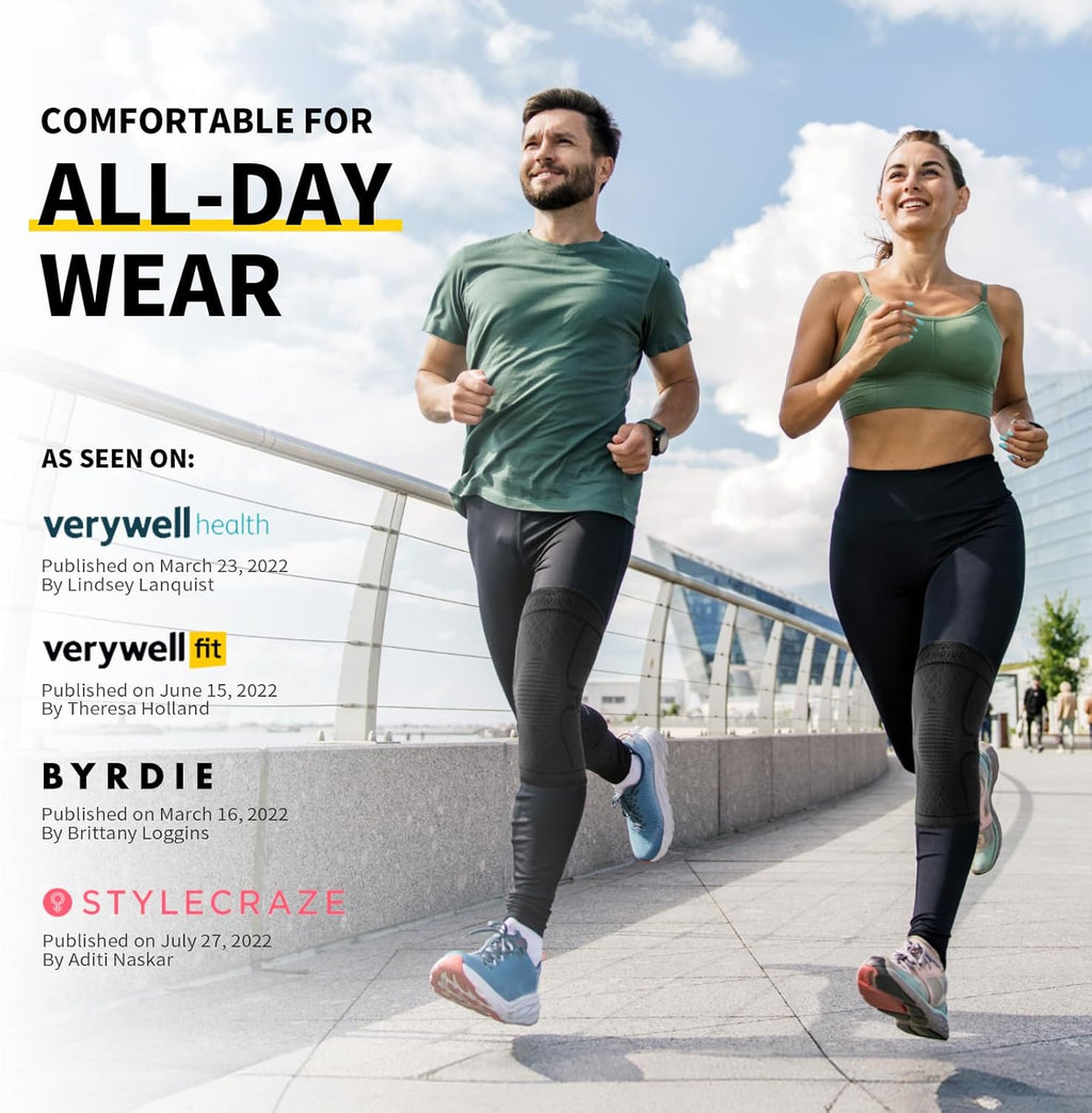 CAMBIVO Knee Compression Sleeve for Men and Women, Knee Support for Running

