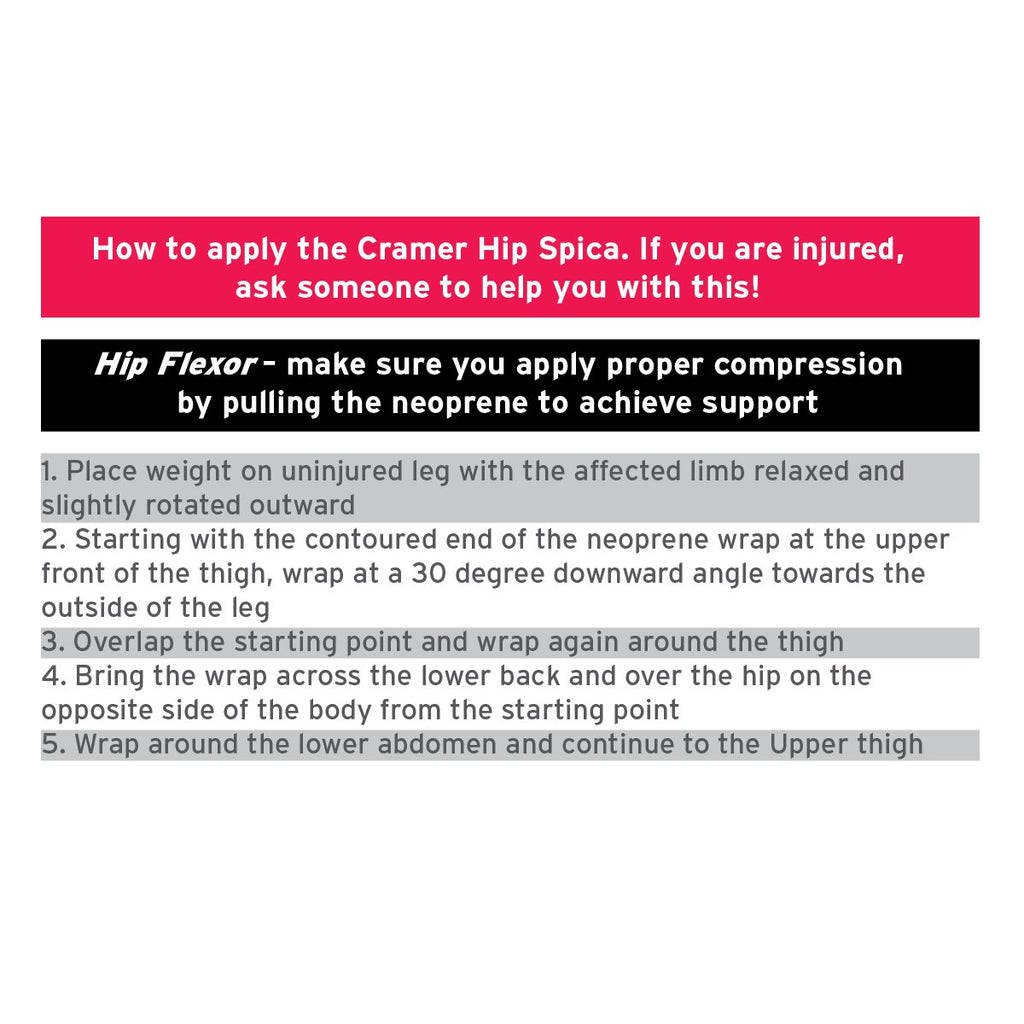Cramer Groin Hip Spica Support Adjustable Neoprene Compression Wrap for Strains

