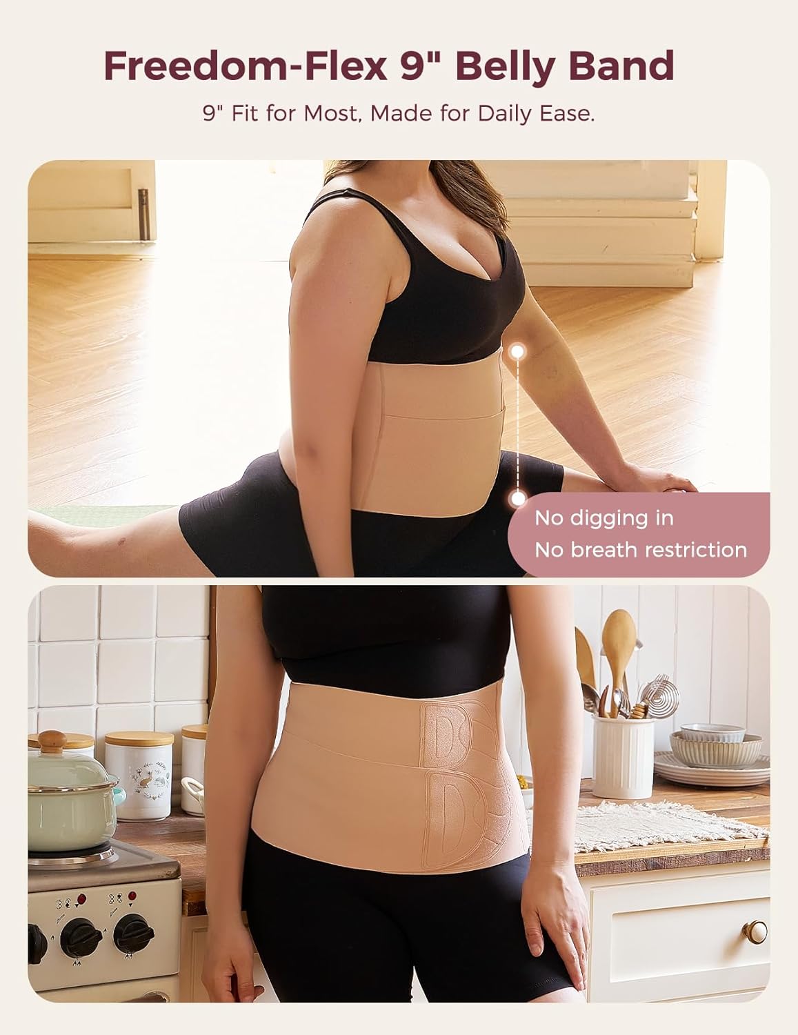 Momcozy Ergowrap Abdominal Binder Postpartum Post-Surgery Belly Binder with 3D Lift

