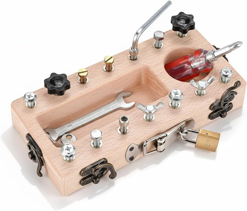 14-Hole Wooden Therapy Pegboard for Finger Dexterity, Rehab Grip Strength Trainer


