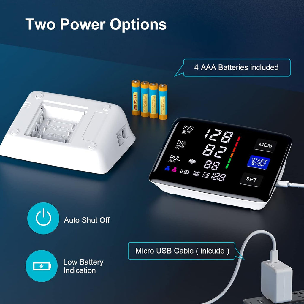 LIVAROCI Upper Arm Blood Pressure Monitor with Extra Large LED Backlit Screen

