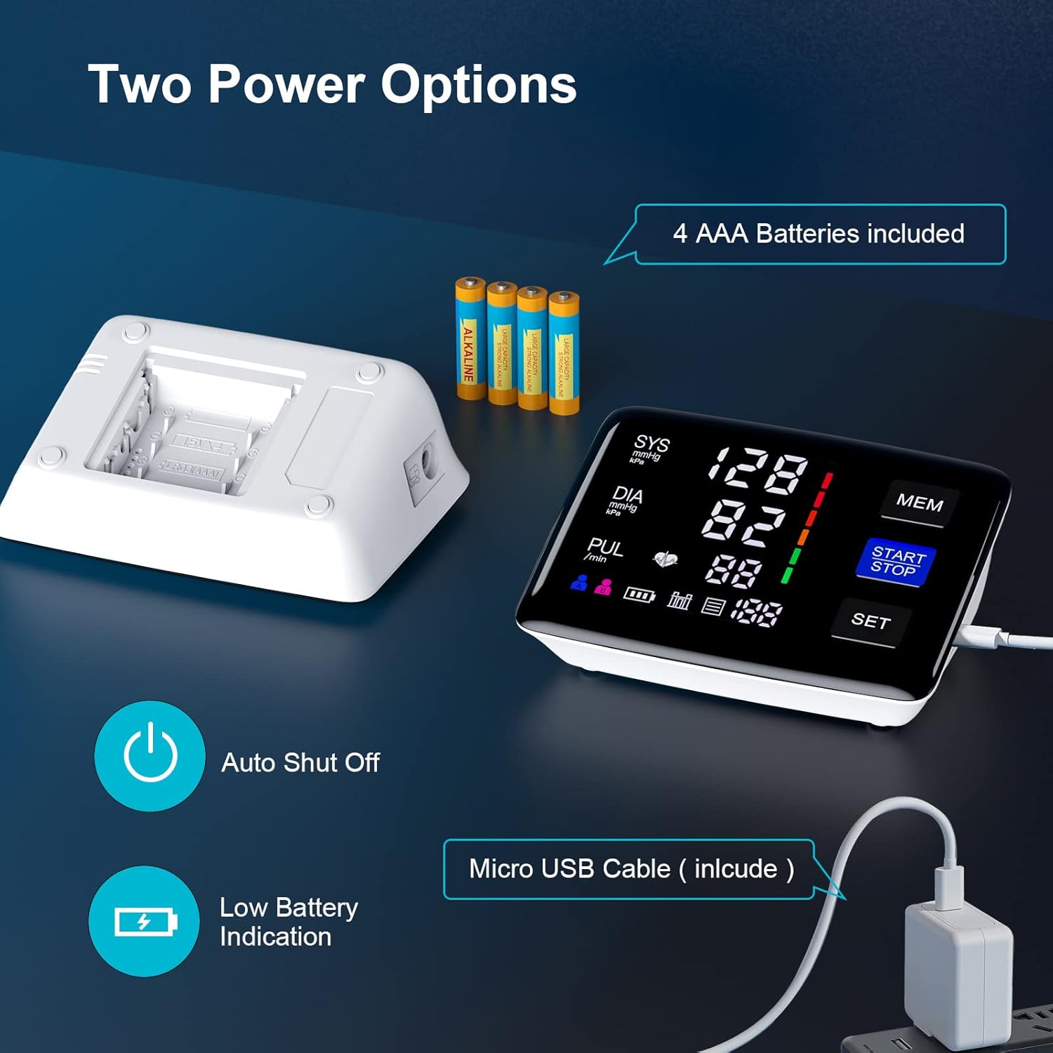 LIVAROCI Upper Arm Blood Pressure Monitor with Extra Large LED Backlit Screen

