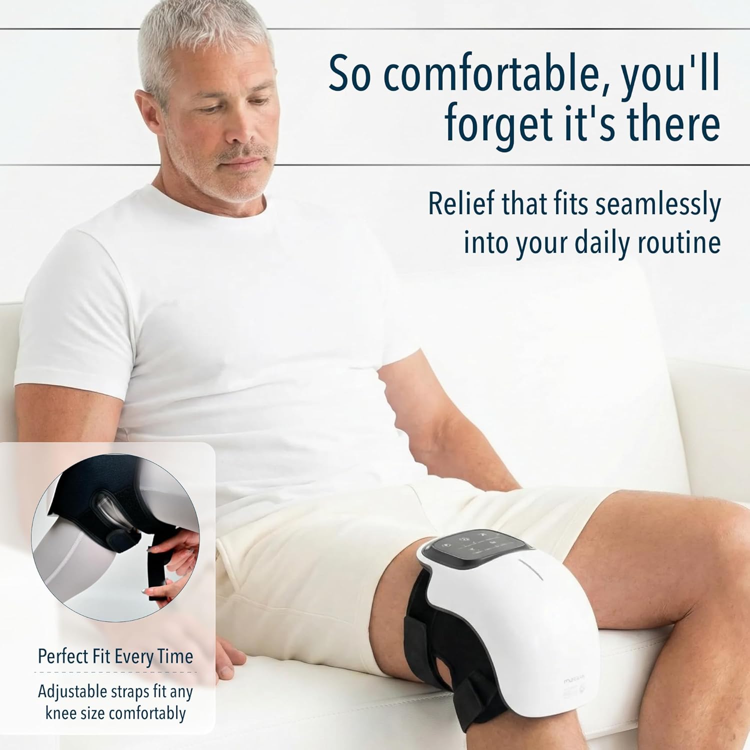 FORTHiQ Knee Massager with Heat and Red Light Therapy, Cordless Rechargeable

