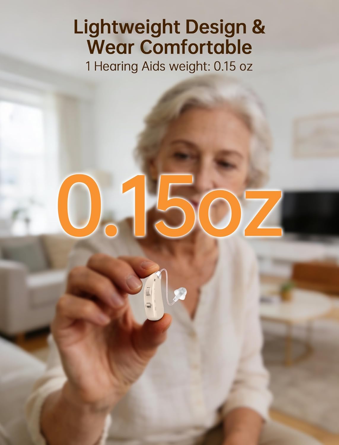 OTC Rechargeable Digital Hearing Aids for Seniors, Noise Cancelling, BTE


