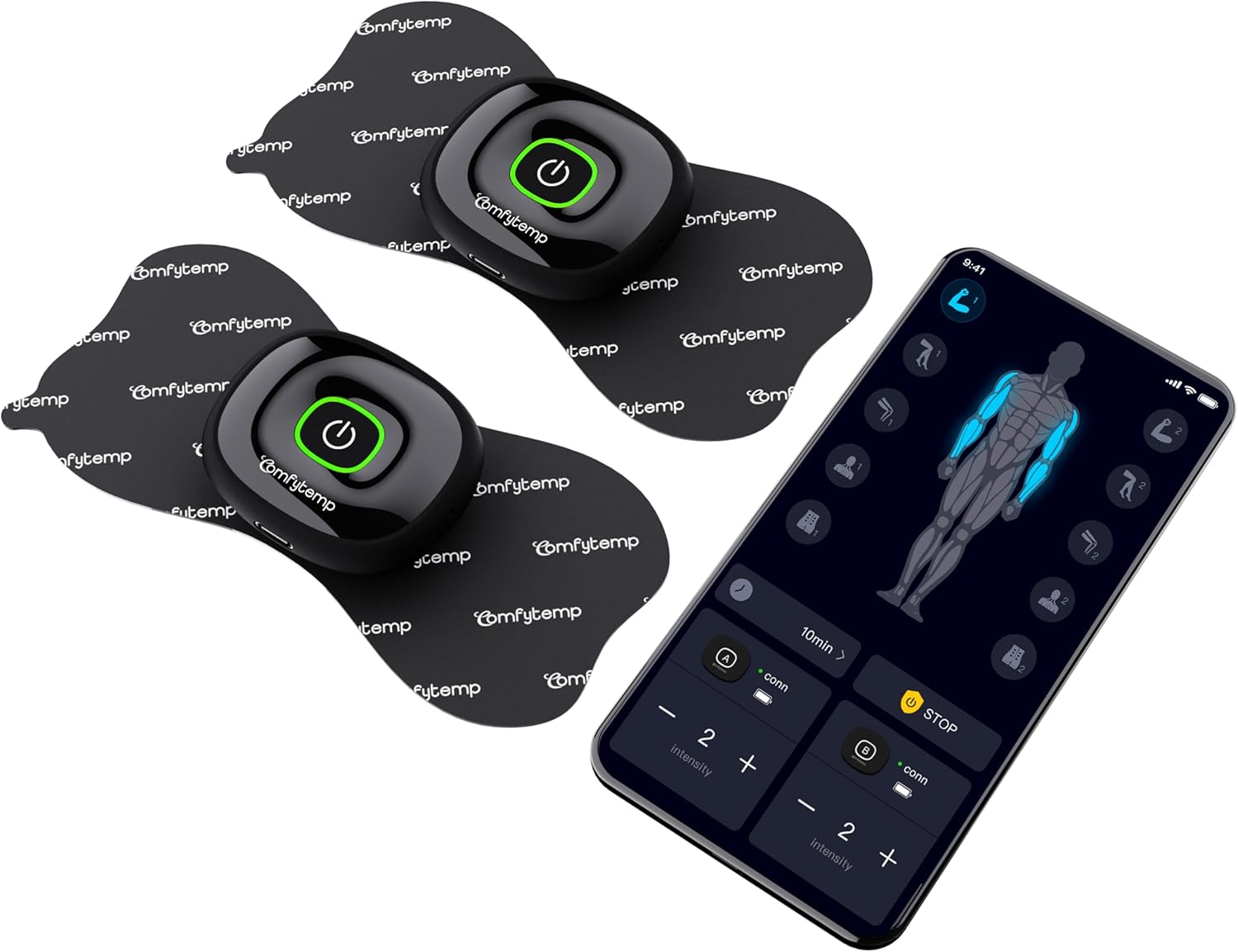 Comfytemp Wireless TENS EMS Muscle Stimulator with App Smart Dual-Mode Pain Relief

