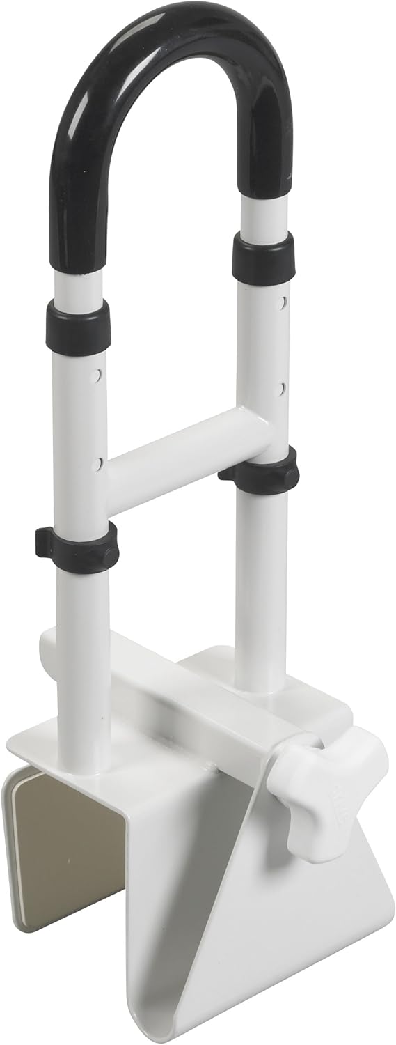 Drive Medical Bathtub Grab Bar & Safety Rail Clamp-On Non-Slip Pads 14"–17"

