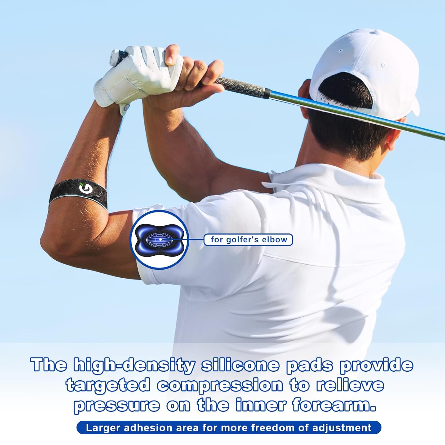 Gviipk Tennis Elbow Brace Adjustable Forearm Compression Support Strap with Silicone Pad

