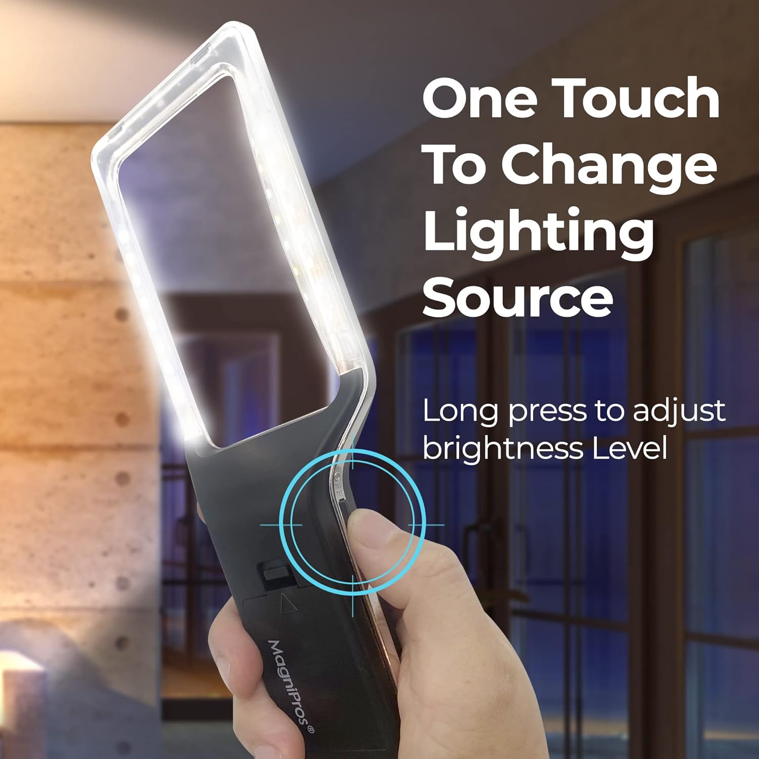 MAGNIPROS Patented 6X Magnifying Glass with 3 Light Modes Anti-Glare Lens

