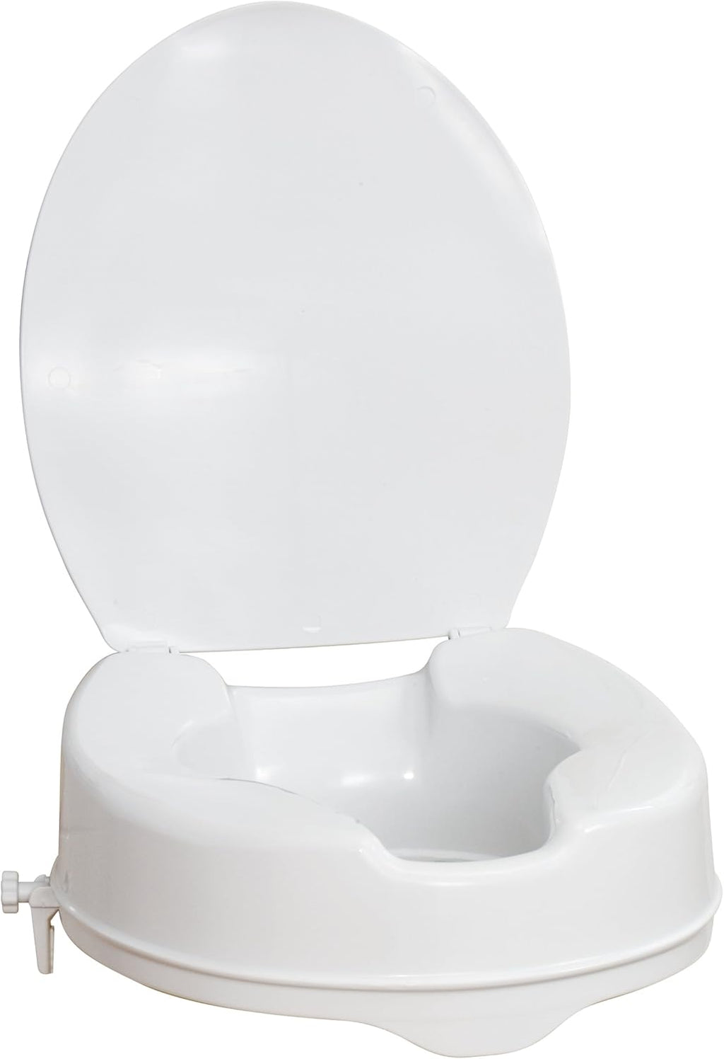 Drive Medical AquaSense Raised Toilet Seat with Lid, Standard Seat, White

