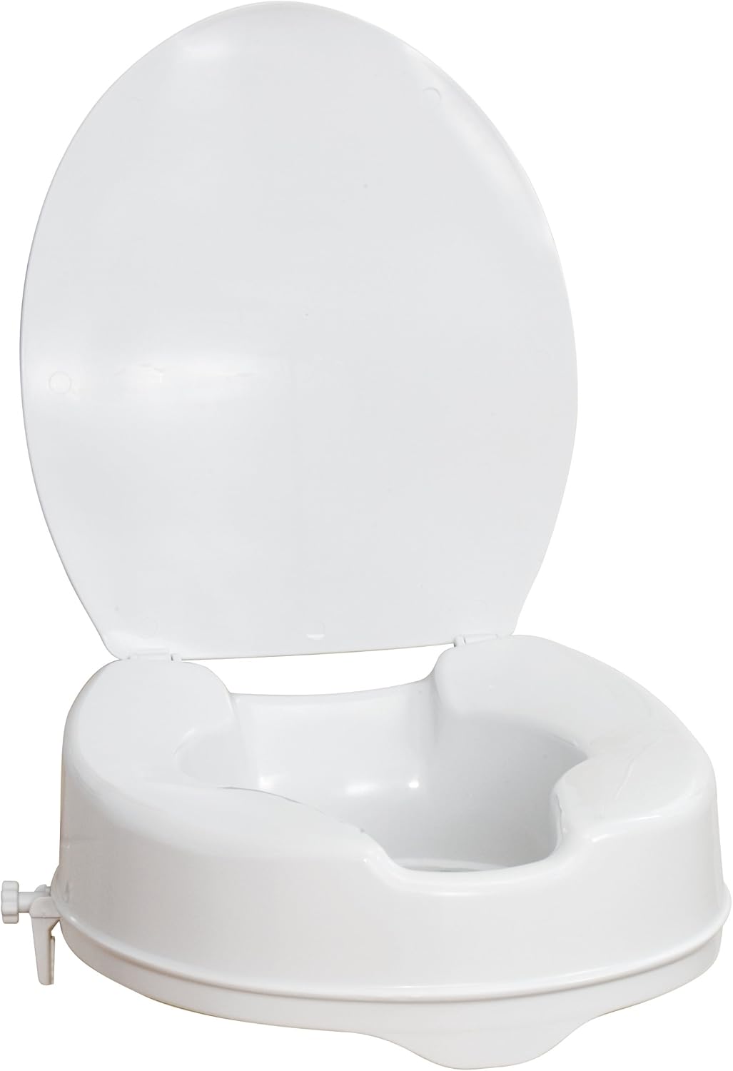 Drive Medical AquaSense Raised Toilet Seat with Lid, Standard Seat, White

