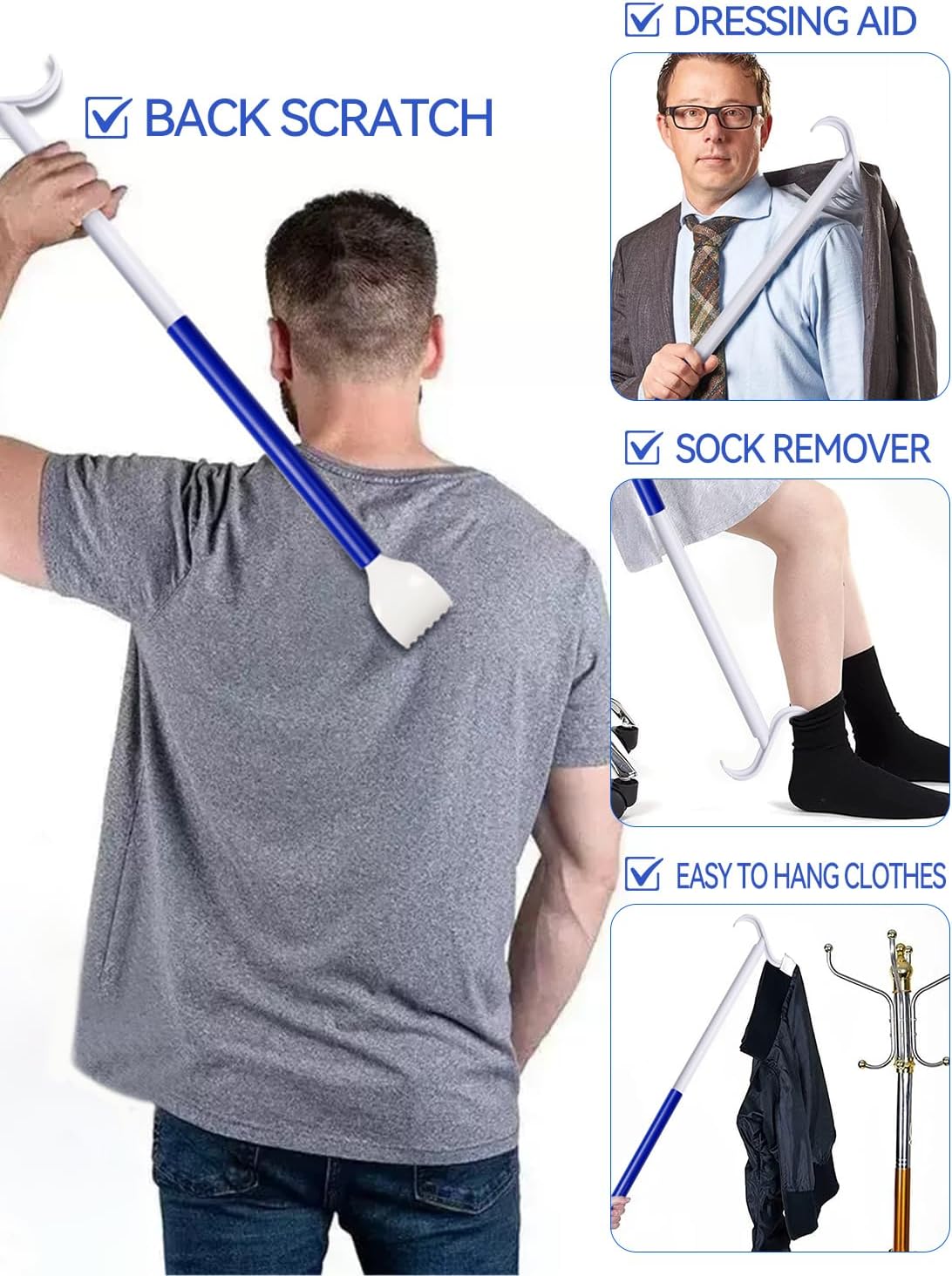 7-Piece Hip Replacement Recovery Kit for Seniors with Toilet Aid, Dressing Tools


