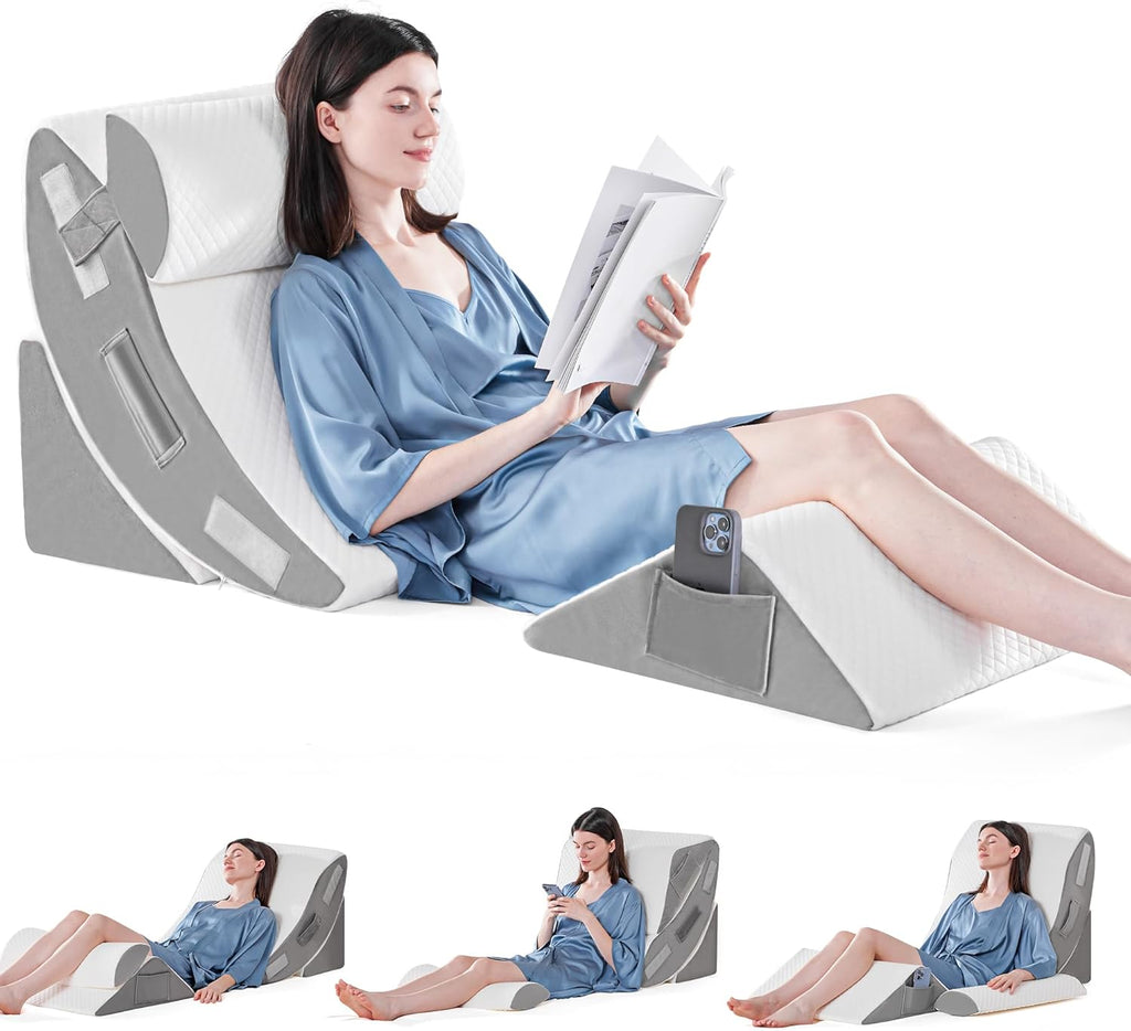 Yojoker Orthopedic Bed Wedge Pillow Set, Adjustable Triangle Memory Foam

