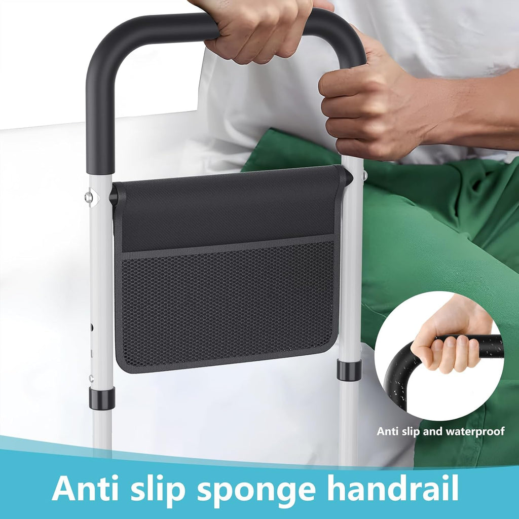 Hopelight Adjustable Bed Rail Support Handle with Storage Pouch for Bed Mobility

