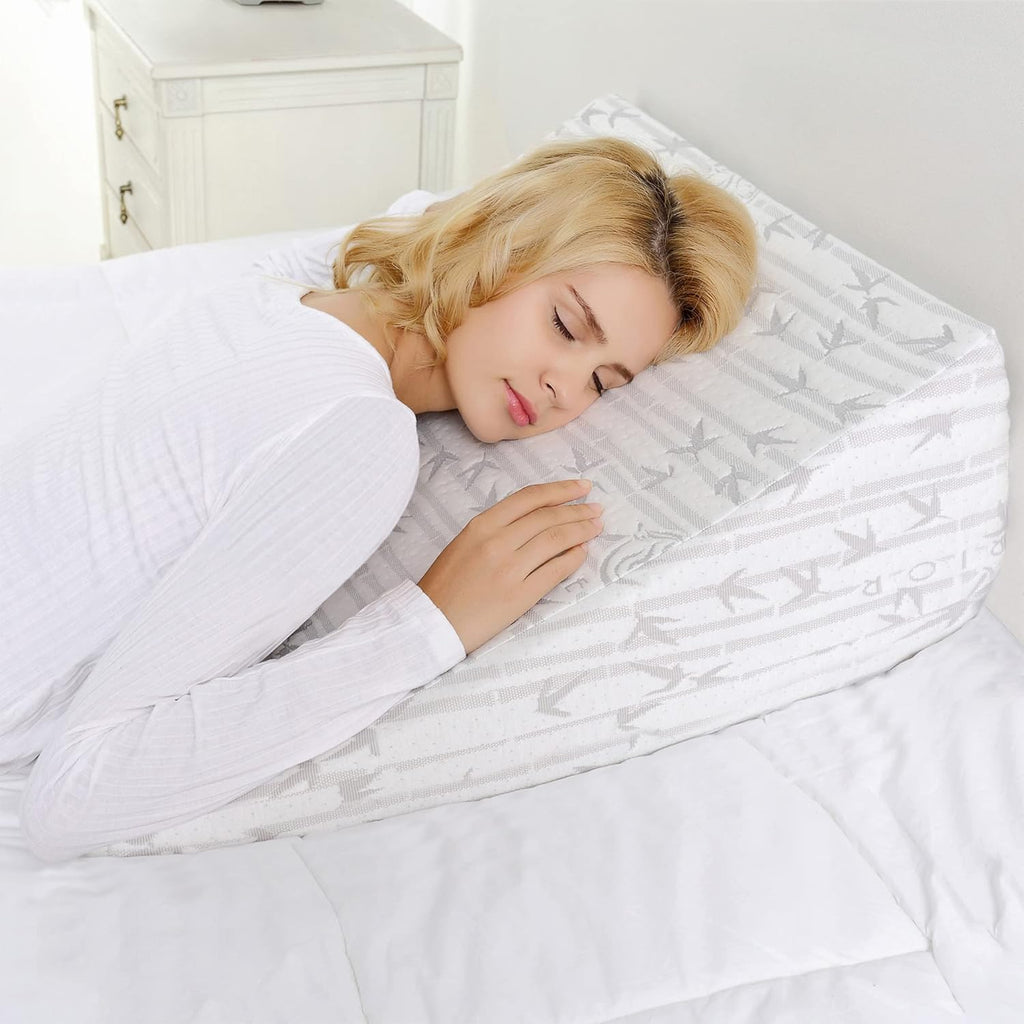 Superior Memory Foam Wedge Support Pillow with Removable Washable Cover

