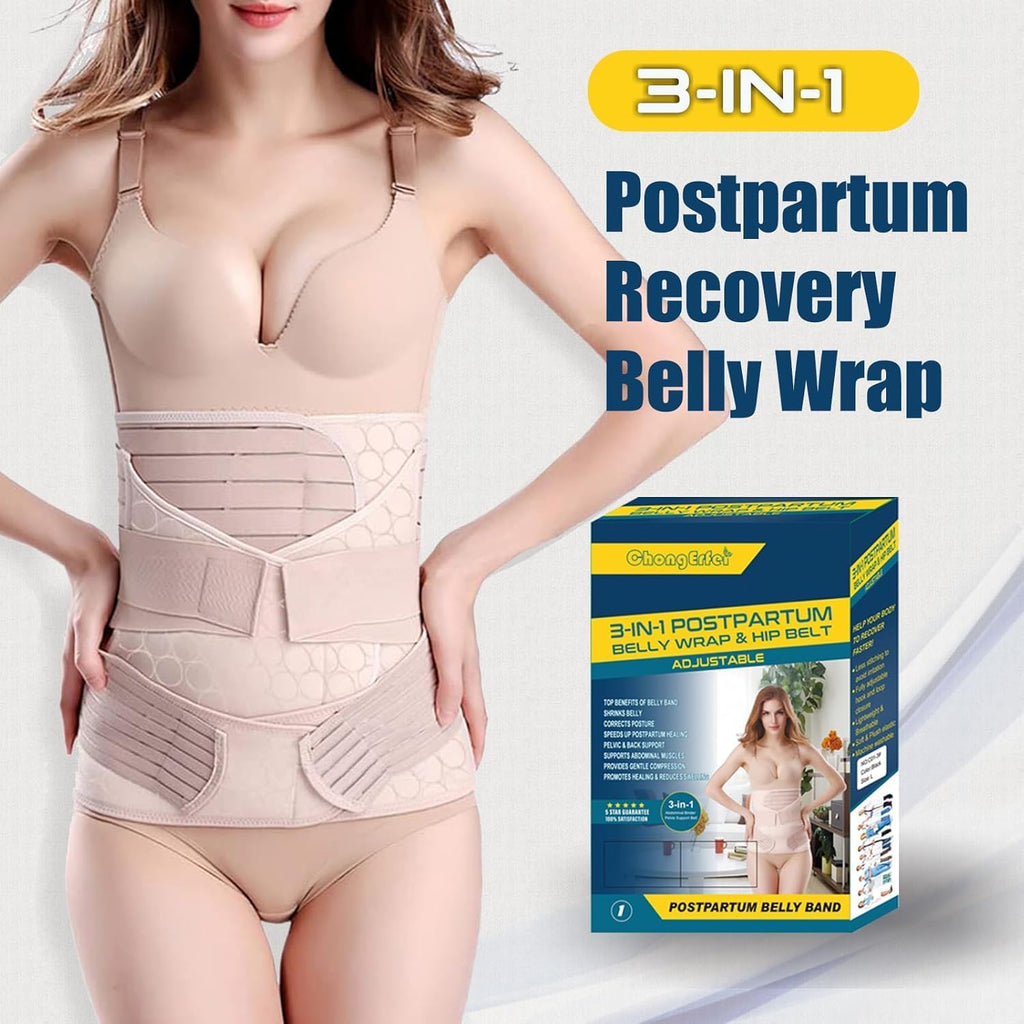 ChongErfei 3-in-1 Postpartum Belly Waist Pelvis Support Belt Shapewear Girdle

