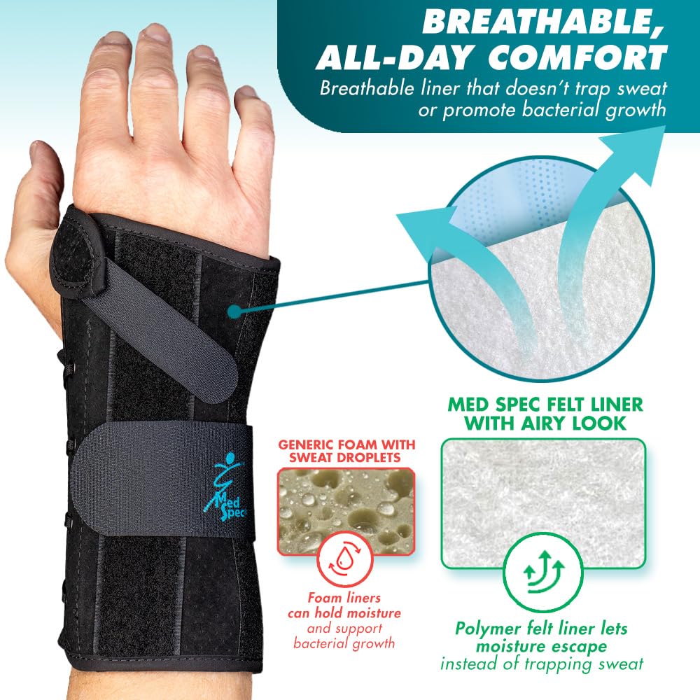 Med Spec 8" Wrist Lacer Wrist Brace with Adjustable Lacing, Dual Stays

