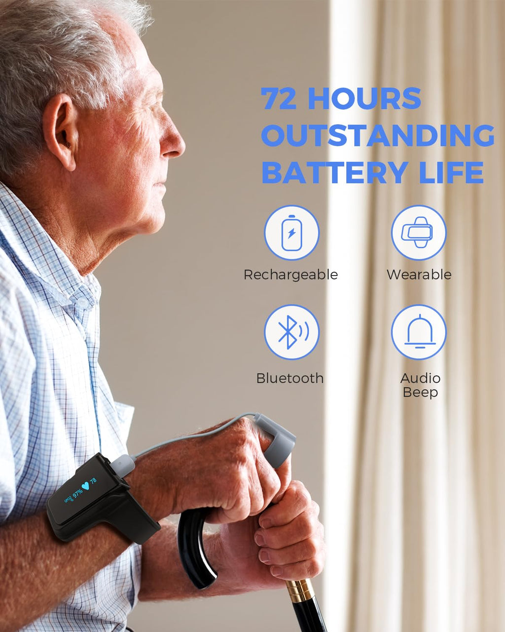 Continuous Wrist Pulse Oximeter with Bluetooth, SpO2 and Pulse Rate Tracking

