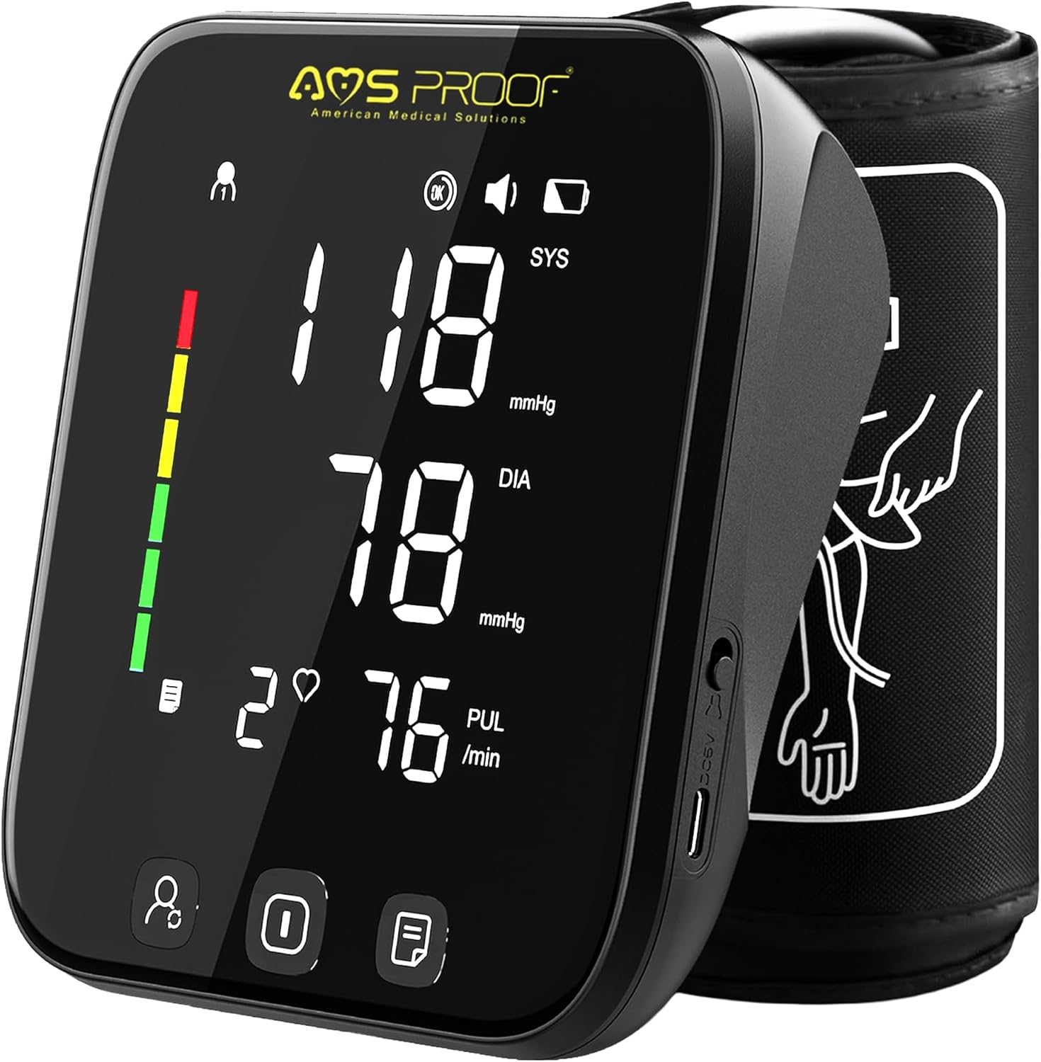 Blood Pressure Monitor for Home Use Upper Arm BP Machine with Dual-User Memory, XL Cuff

