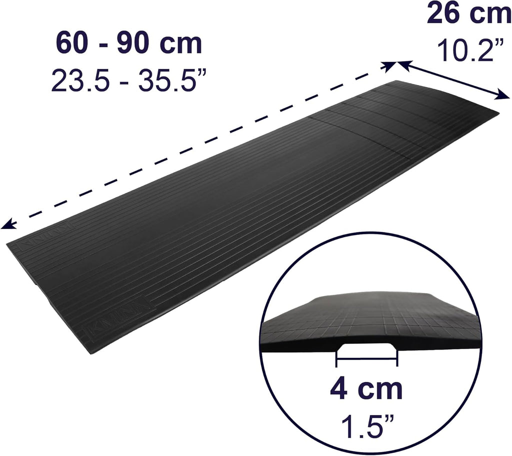 KMINA Wheelchair Door Threshold Ramp Thin Non-Slip Rubber for Doorways, Patented

