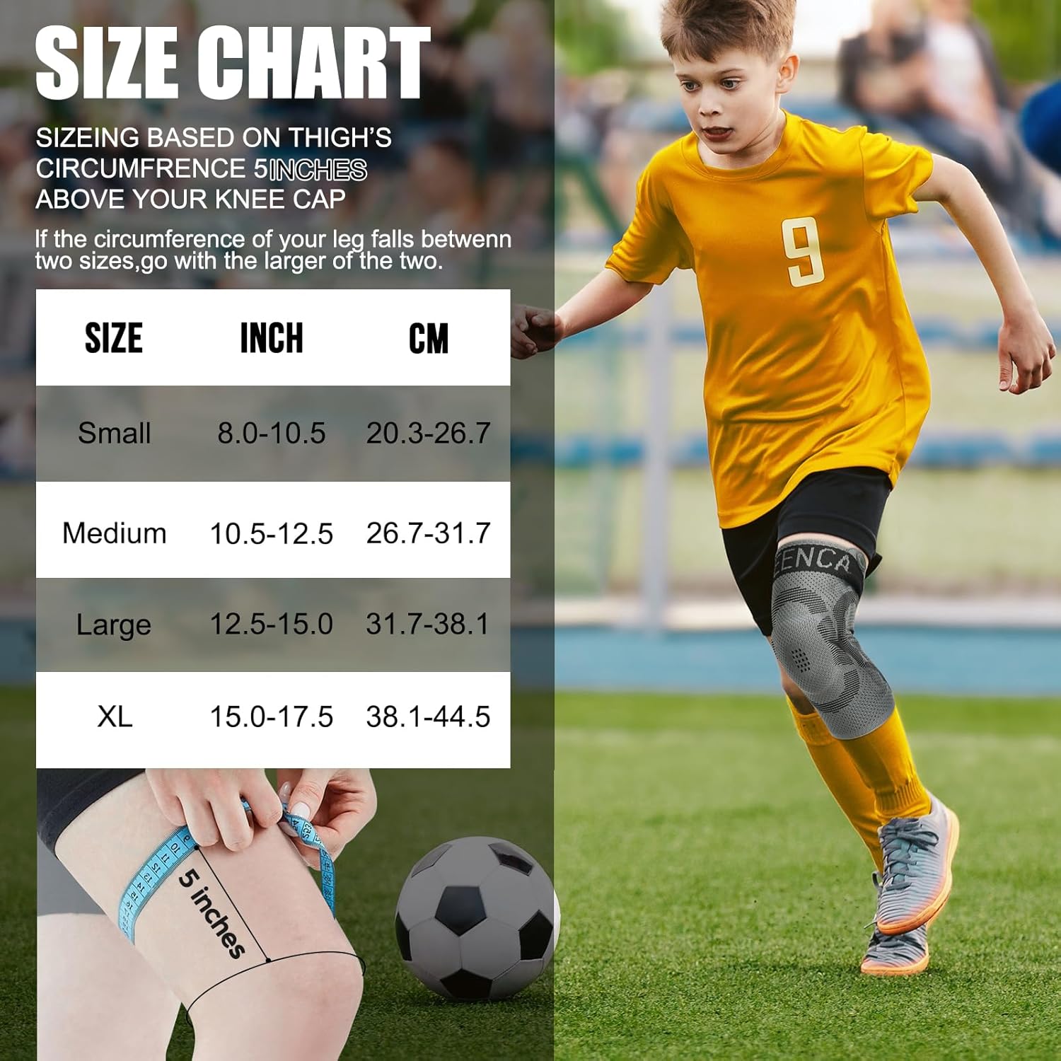 NEENCA Kids Knee Brace Sleeve with Patella Gel Pad and Side Stabilizers

