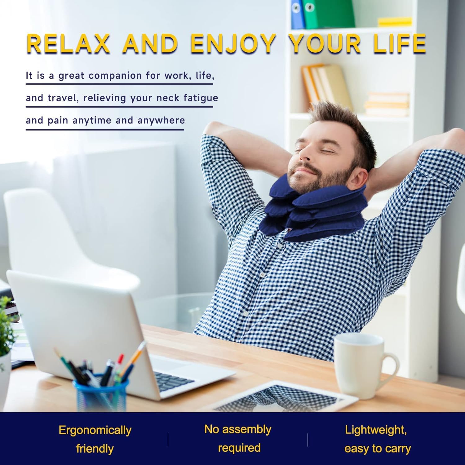 Inflatable Neck Stretcher Cervical Traction Device for Neck Pain Relief


